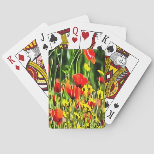 Lentpapavers en beemdloerschilfers speelkaarten (Achterkant)
