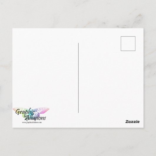 Lentrode en gele bloemen briefkaart (Achterkant)