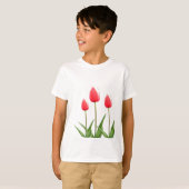 Lentrode tulpbloemen t-shirt (Voorkant volledig)