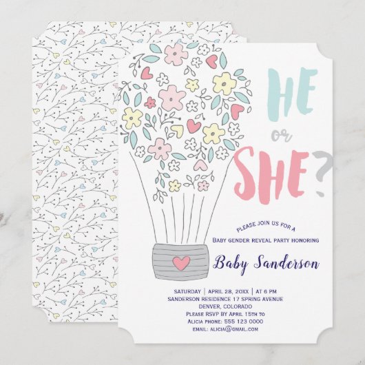 Lentroze blauw bloesems kaart (Voorkant / Achterkant)