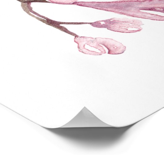 Lentroze kersen bloesem. Floral bruiloft Welkom Poster (Hoek)