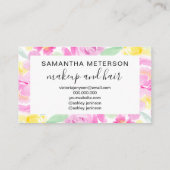 Lentroze losse florale waterverf afsprakenkaartje (Achterkant)