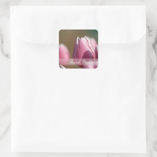 Lentroze tulp bruiloft bedankt sticker (Tas)