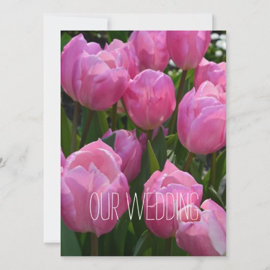  lentroze tulpbloemen Christelijke bruiloft Kaart (Achterkant)