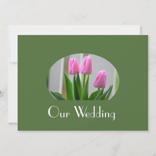  lentroze tulpbloemen Christelijke bruiloft Kaart (Achterkant)