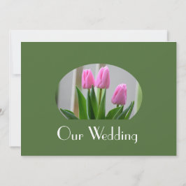  lentroze tulpbloemen Christelijke bruiloft Kaart