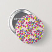 lentroze tulpen bloemen bloesem ronde button 5,7 cm (Voorkant /achterkant)