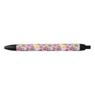  lentroze tulpen bloemen bloesem zwarte inkt pen