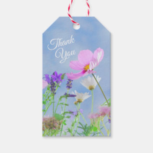 lentroze wilde bloemen Dank je Cadeaulabel