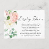 Lentroze witte florale groenerige douche informatiekaartje (Voorkant)