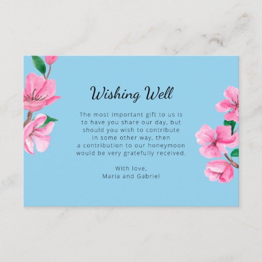 Lentuin Botanic die Garden bruiloft wenst Informatiekaartje (Voorkant)