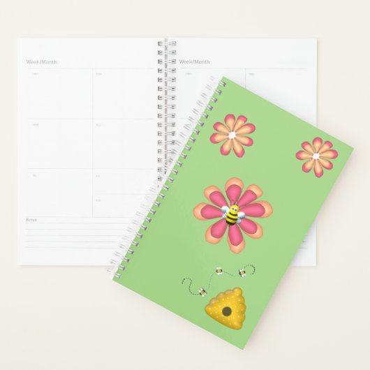 Lentuin met bijen en bloemen planner (Display)