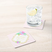 Lentvloeren Roze Stripes Baby shower Onderzetters (Insitu)