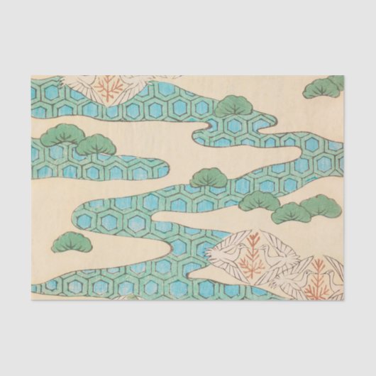 Lentvogels op het Hexagon-gebergte  Japans Tissuepapier (Voorkant)