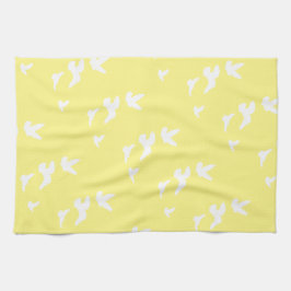 Lentvogels tijdens de vlucht | Aangepaste achtergr Theedoek