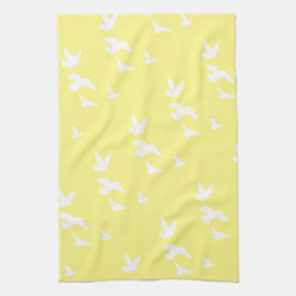 Lentvogels tijdens de vlucht | Aangepaste achtergr Theedoek