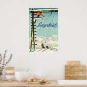 Lenzerheide Zwitserland Ski Oude Reisposter Poster (Keuken)