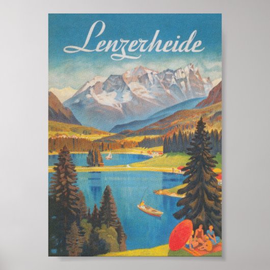 Lenzerheide Zwitserland Vintage Travel Poster (Voorkant)