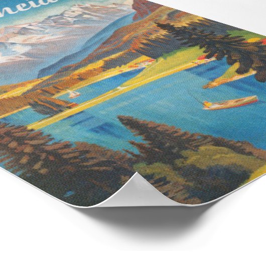 Lenzerheide Zwitserland Vintage Travel Poster (Hoek)