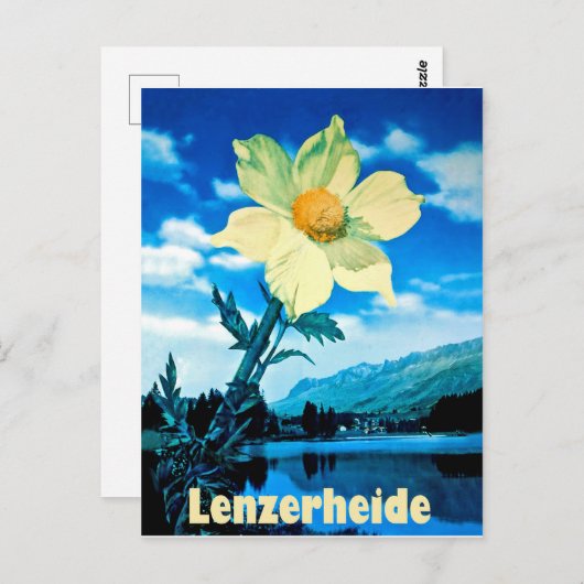 Lenzerheide, Zwitserland, zomerbloem op het meer Briefkaart (Voorkant / Achterkant)