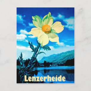 Lenzerheide, Zwitserland, zomerbloem op meer Briefkaart