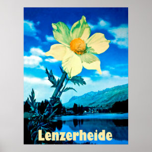 Lenzerheide, Zwitserland, zomerbloem op meer Poster