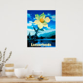 Lenzerheide, Zwitserland, zomerbloem op meer Poster (Keuken)