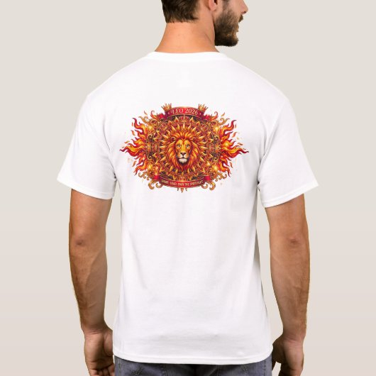 Leo 2026 Zodiac Lion Solar Mandala – Fire Sign Wal T-shirt (Achterkant)