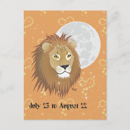 Leo 23 juli tot 22 augustus Briefkaart (Voorkant)