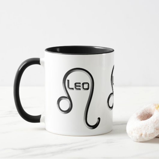 LEO, abstract ontwerp van het sterrenbeeld, Mok (Met donut)