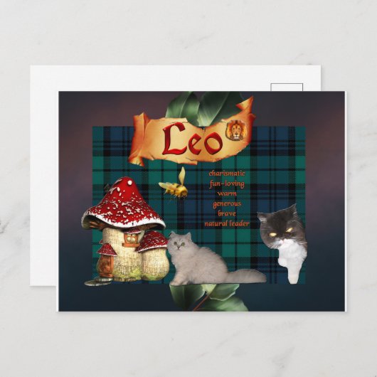 Leo afbeelding briefkaart (Voorkant / Achterkant)