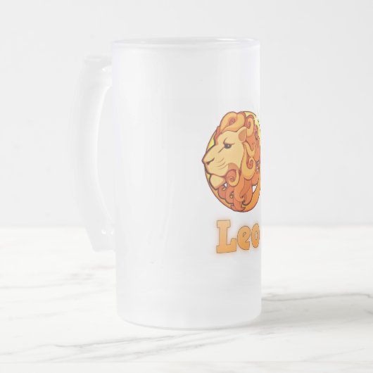 Leo-afbeelding Matglas Bierpul (Voorkant links)