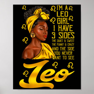 Leo Afro Black Woman Het is mijn verjaardag sterre Poster