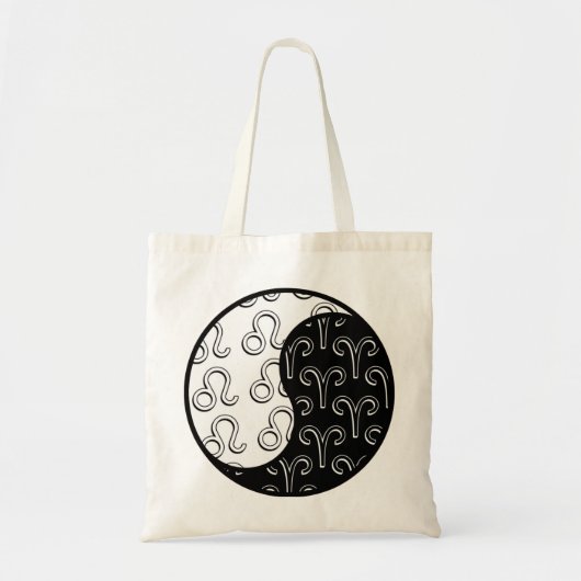 Leo Aries yin yang zodiac koppel Tote Bag (Voorkant)