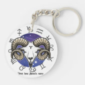 Leo Aries Zodiac Acrylic Keychain (Achterkant)