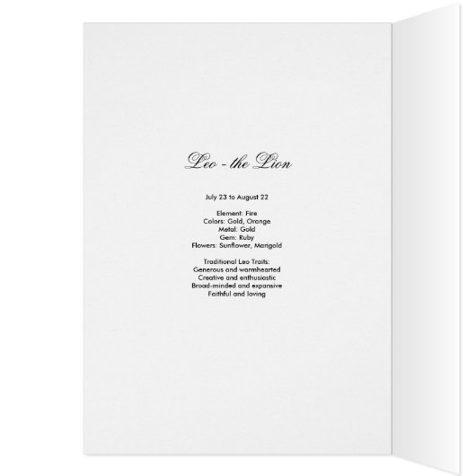 Leo ♌ Art Collage Card (Binnen (Links))