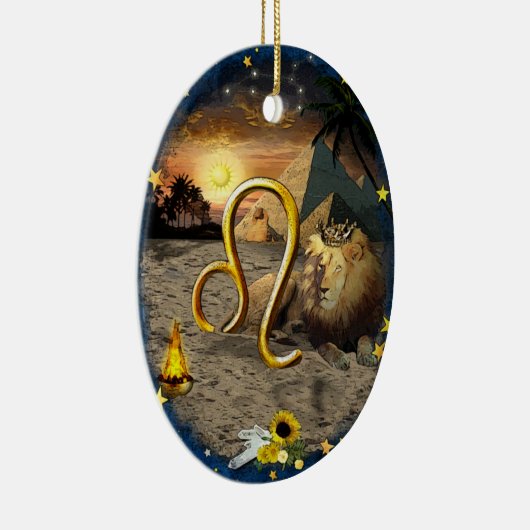 Leo Art Collage Keramisch Ornament (Rechts)