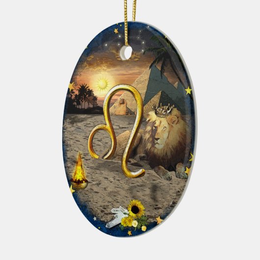 Leo Art Collage Keramisch Ornament (Links)