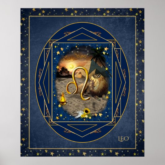 Leo ♌ Art Collage Poster (Voorkant)