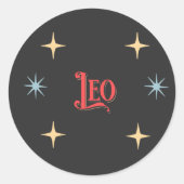 Leo Astrological Sign Ronde Sticker (Voorkant)