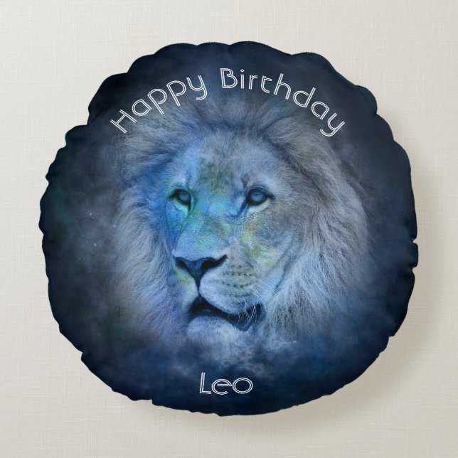 Leo Astrological Zodiac Sign Rond Kussen (Voorkant)