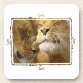 Leo - Astrologie Lion Couple Onderzetter Set (Voorkant)