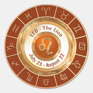LEO - Astrologisch teken van de leeuw Ronde Sticker