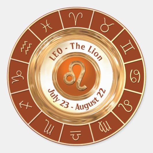 LEO - Astrologisch teken van de leeuw Ronde Sticker (Voorkant)