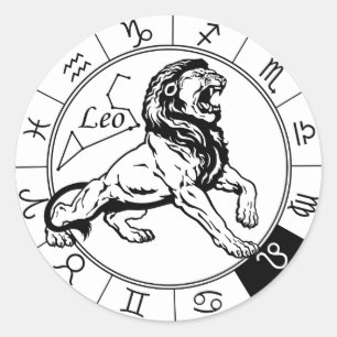 leo astrologisch zodiaal teken ronde sticker