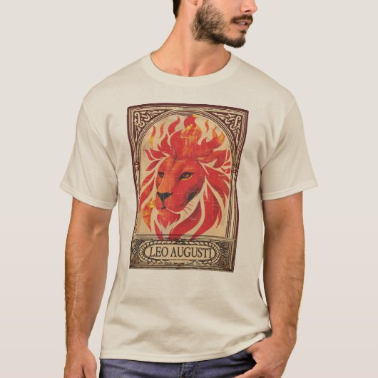 Leo astrology august birthday zodiac lion fire t-shirt (Voorkant)
