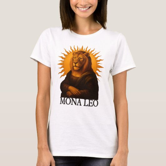 Leo astrology birth sign zodiac lion mona lisa t-shirt (Voorkant)