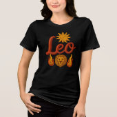 Leo astrology birth sign zodiac sun lion head fire Tri-Blend shirt (Voorkant)