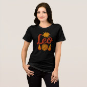 Leo astrology birth sign zodiac sun lion head fire Tri-Blend shirt (Voorkant volledig)