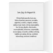 Leo Astrology Birthday Kaart 23-8 augustus 22 (Binnen (Links))